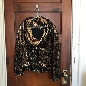 Gold and Black Sequin Top